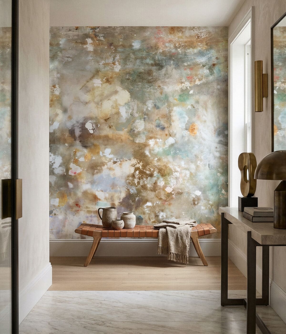 Elegant wall mural used as a luxury interior finish